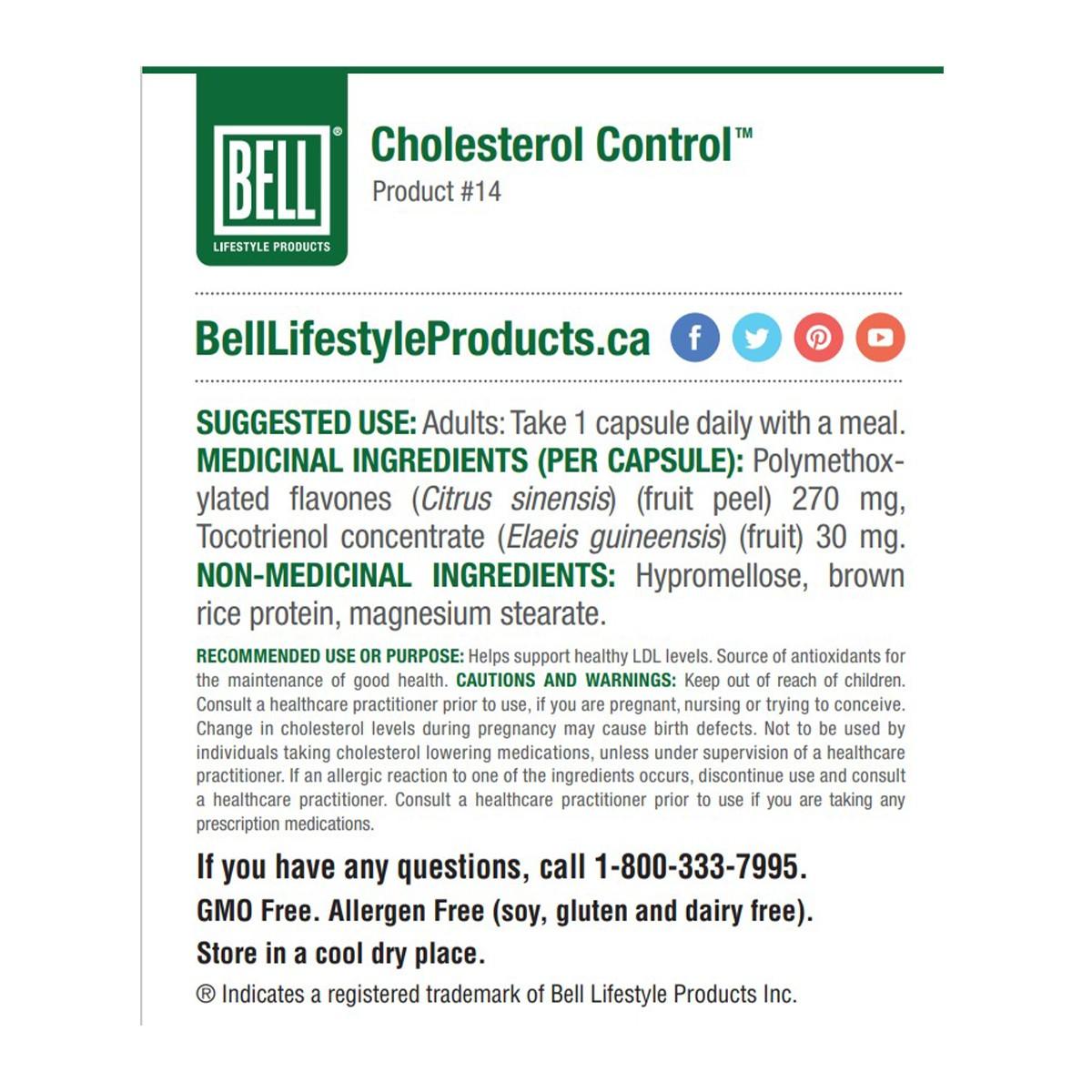 BELL Cholesterol Control 30 Veggie Caps Supplements - Cholesterol Management at Village Vitamin Store