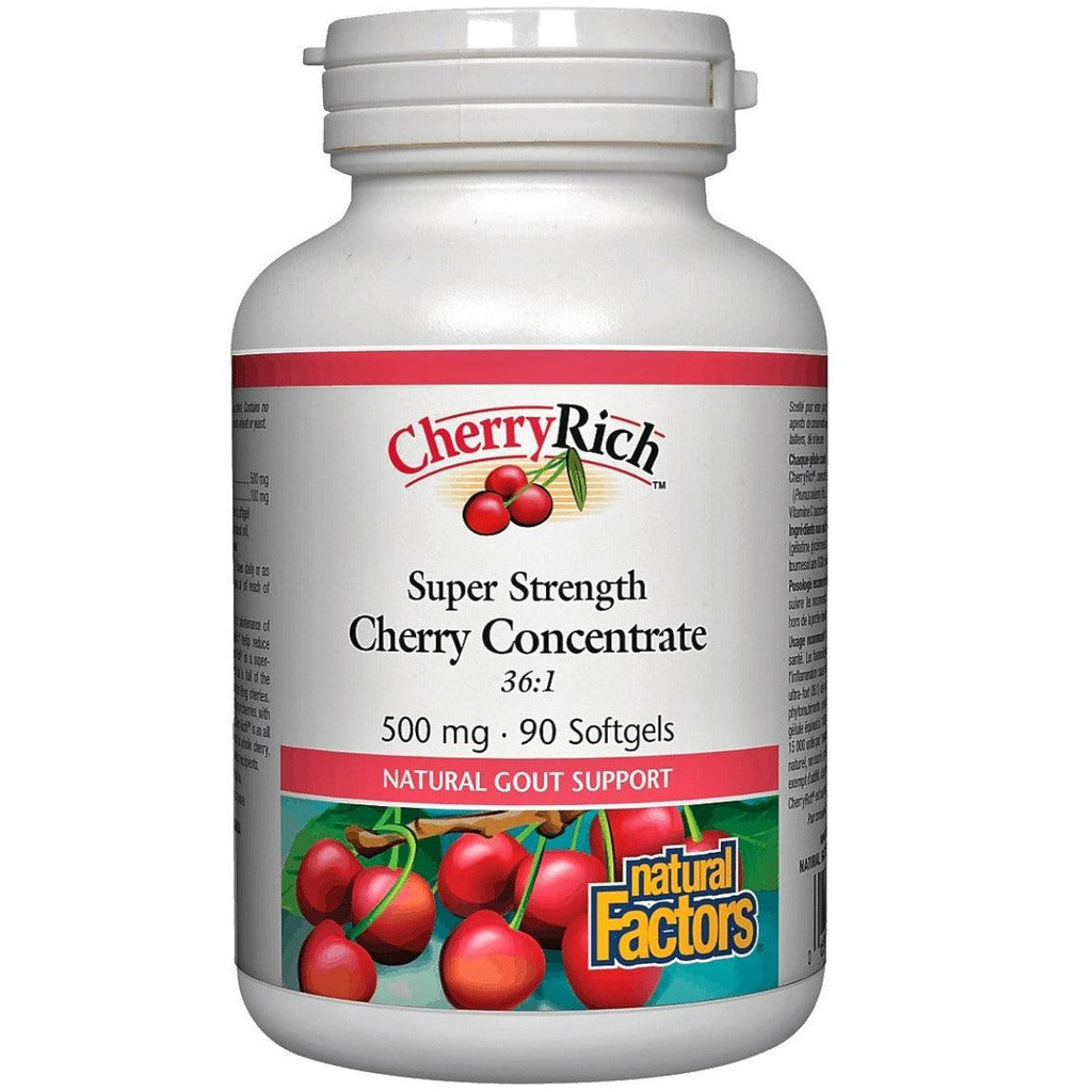Natural Factors Cherry Concentrate 500mg 90 Softgels Supplements at Village Vitamin Store