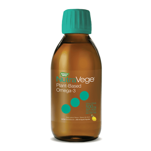 NutraVege Omega-3 Plant Based Lemon 200 ml Supplements - EFAs at Village Vitamin Store