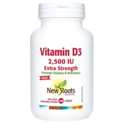 New Roots Vitamin D3 2500IU 180 Softgels Vitamins - Vitamin D at Village Vitamin Store