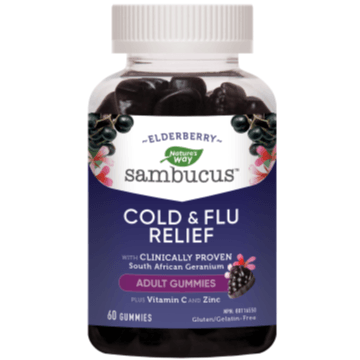 Nature's Way Sambucus Cold & Flu Relief Adult 60 Gummies Cough, Cold & Flu at Village Vitamin Store