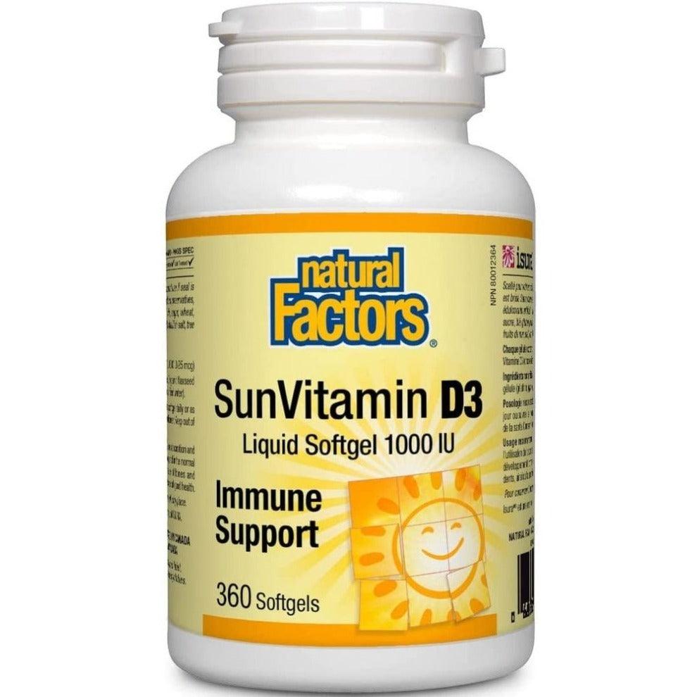 Natural Factors Vitamin D3 1000IU 360 Softgels Vitamins - Vitamin D at Village Vitamin Store