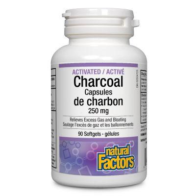 Natural Factors Activated Charcoal 250mg 90 Softgels Supplements at Village Vitamin Store