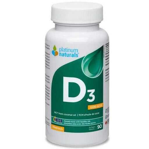 Platinum Naturals Vitamin D3 1000 IU 90 Softgels Vitamins - Vitamin D at Village Vitamin Store