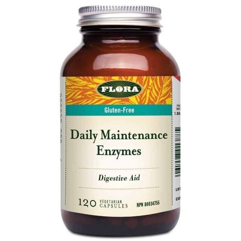 Flora Daily Maintenance Enzyme 120 Veggie Caps Supplements - Digestive Enzymes at Village Vitamin Store