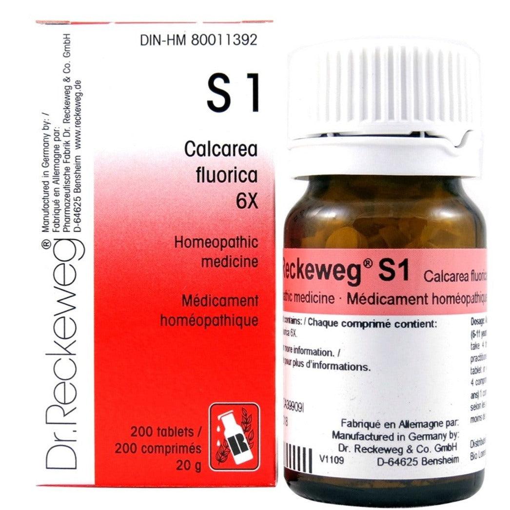 Dr. Reckeweg S1 6X Calcarea fluorica 200 Tablets Homeopathic at Village Vitamin Store