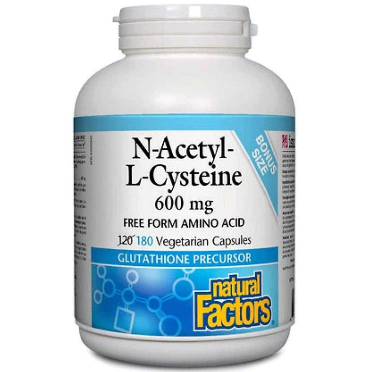 Natural Factors N-Acetyl-L-Cysteine 600mg 180 Caps Supplements - Amino Acids at Village Vitamin Store