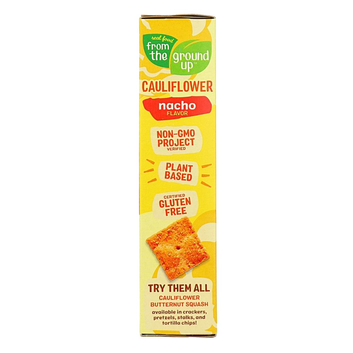 From the Ground Up Cauliflower Crackers Nacho Flavour, 50 Crackers Food Items at Village Vitamin Store