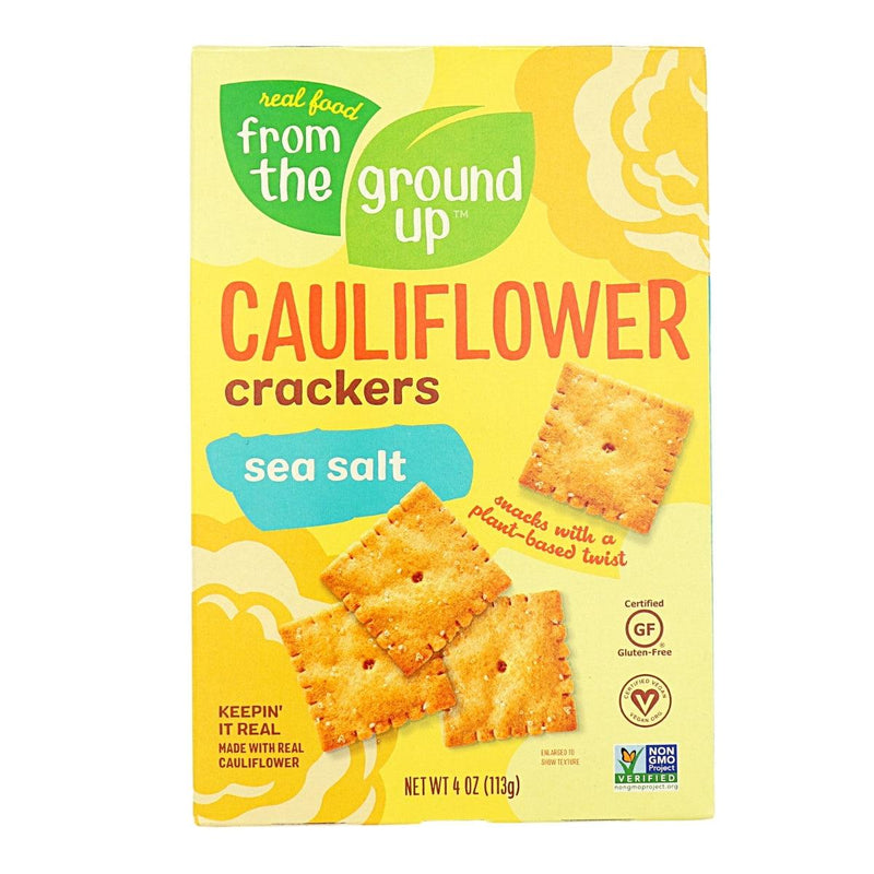 From the Ground Up Cauliflower Snacks Sea Salt, 50 Crackers Food Items at Village Vitamin Store