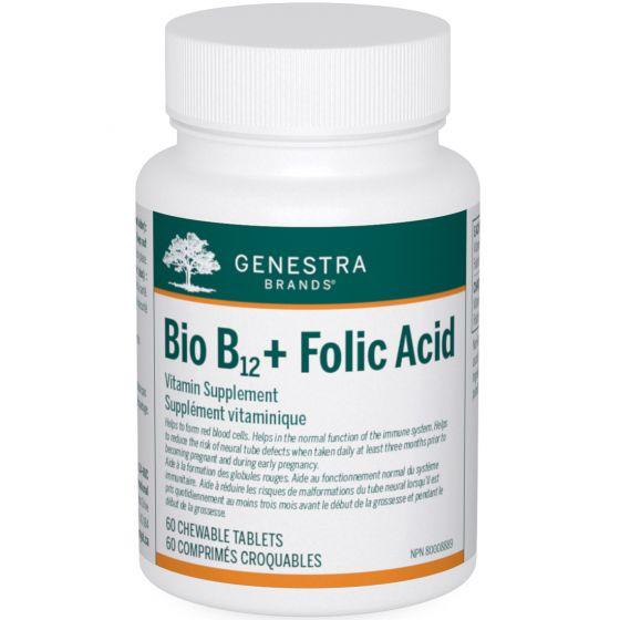 Genestra Bio B12 + Folic Acid 60 Chewable Tabs Vitamins - Vitamin B at Village Vitamin Store