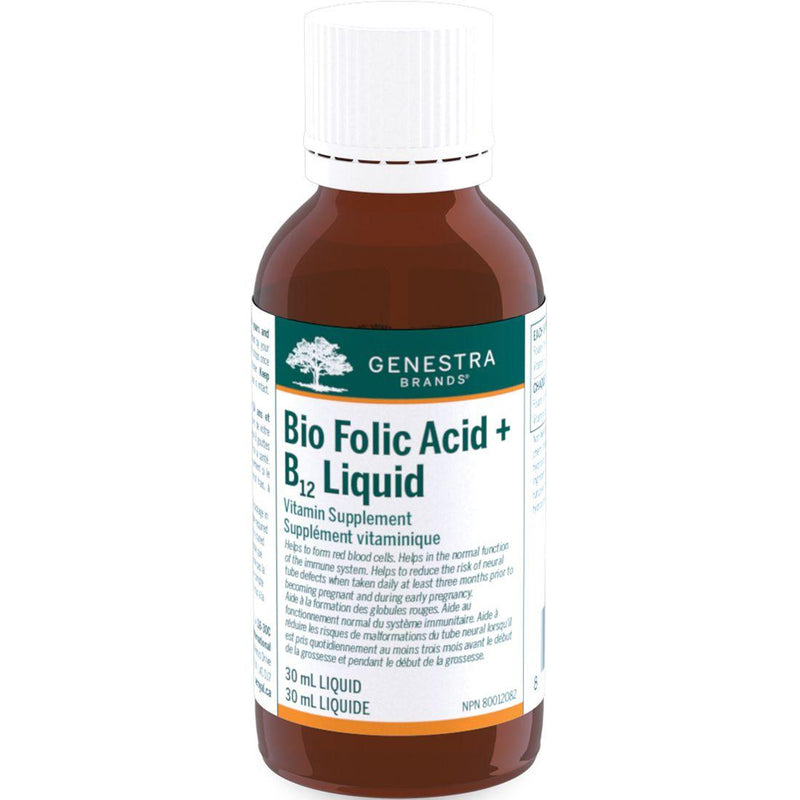 Genestra Bio Folic Acid + B12 30ml Supplements - Prenatal at Village Vitamin Store