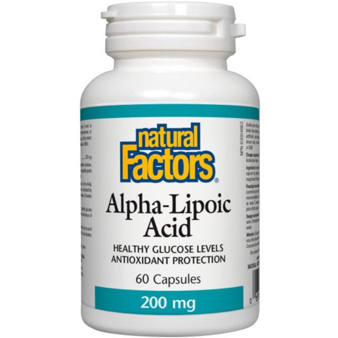 Natural Factors Alpha Lipoic Acid 200mg 60 Caps Supplements - Blood Sugar at Village Vitamin Store