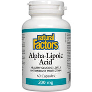 Natural Factors Alpha Lipoic Acid 200mg 60 Caps Supplements - Blood Sugar at Village Vitamin Store