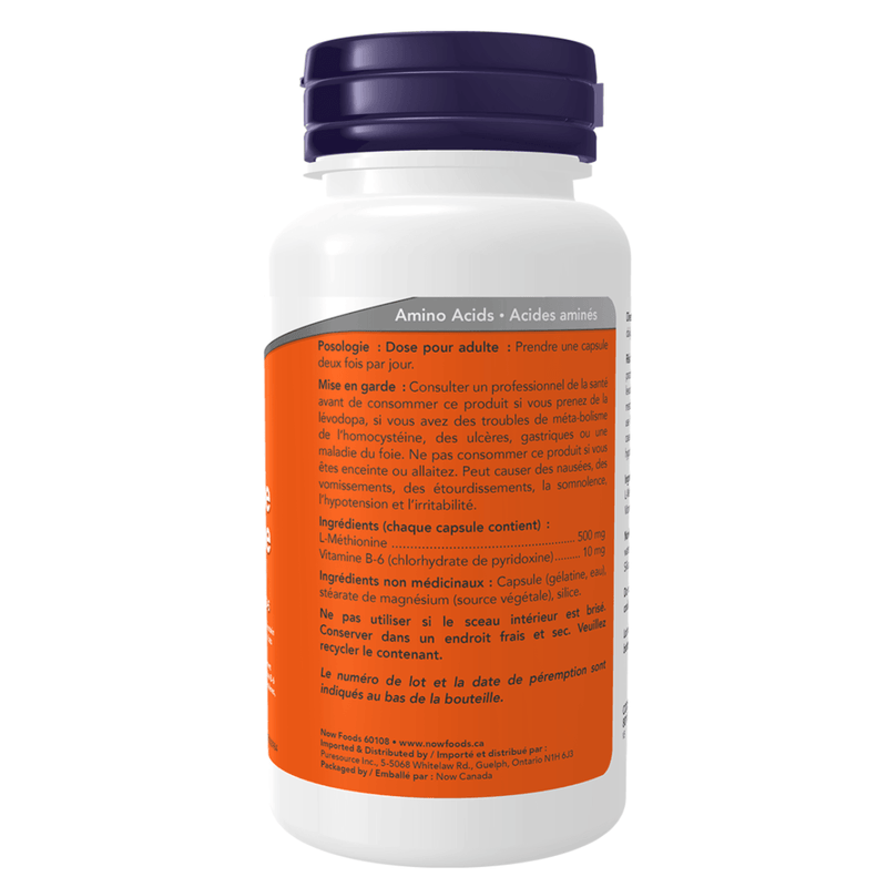 NOW L-Methionine 500MG 100 Caps Supplements - Amino Acids at Village Vitamin Store
