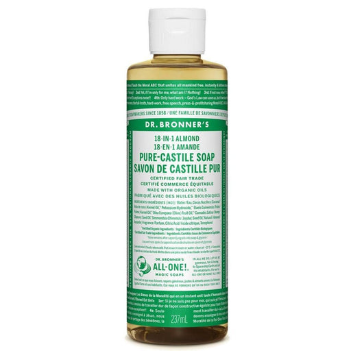 Dr. Bronner's Organic Pure Castile Liquid Soap Almond 237mL Soap & Gel at Village Vitamin Store