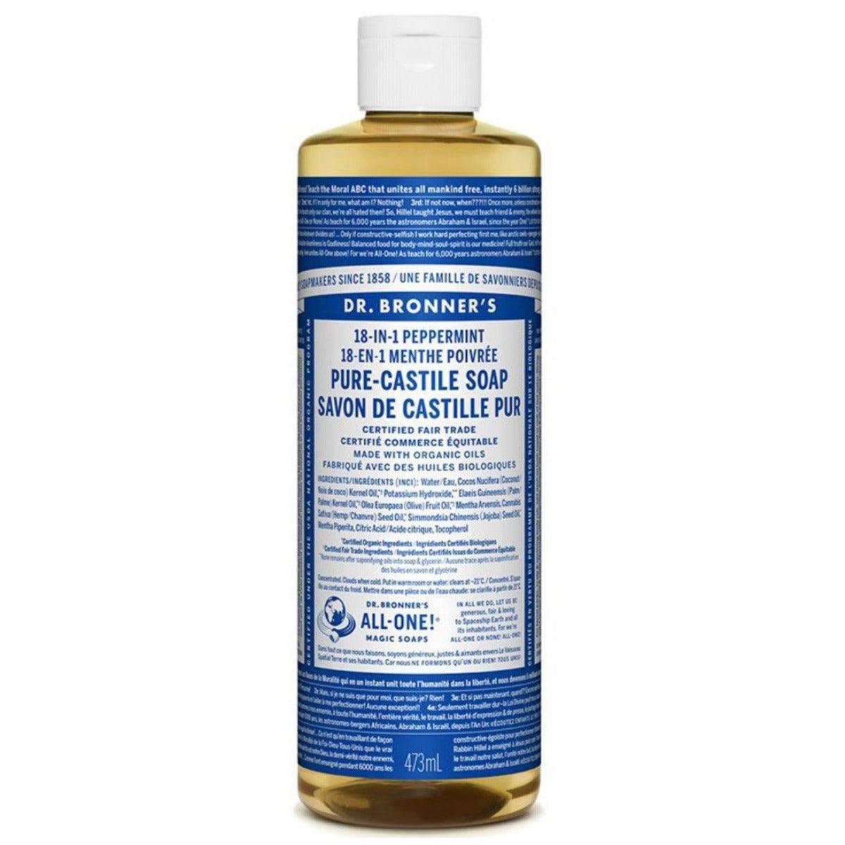 Dr. Bronner's 18-In-1 Pure-Castile Liquid Soap Peppermint 473mL Soap & Gel at Village Vitamin Store