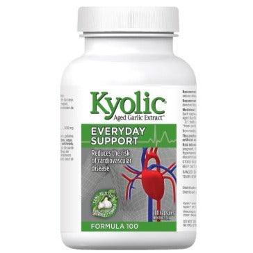 Kyolic Aged Garlic Extract Everyday Support Formula 100 180 Capsules Supplements - Cardiovascular Health at Village Vitamin Store