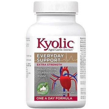 Kyolic Aged Garlic Extract Everyday Support Extra Strength 1000mg 60 Veggie Tabs Supplements - Cardiovascular Health at Village Vitamin Store