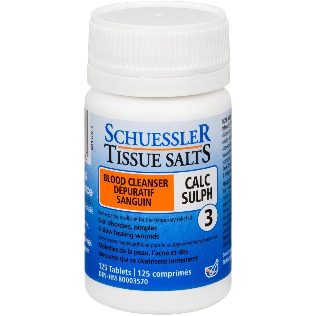 Schuessler Tissue Salts Calc Sulph 6X - 125 Tabs Homeopathic at Village Vitamin Store
