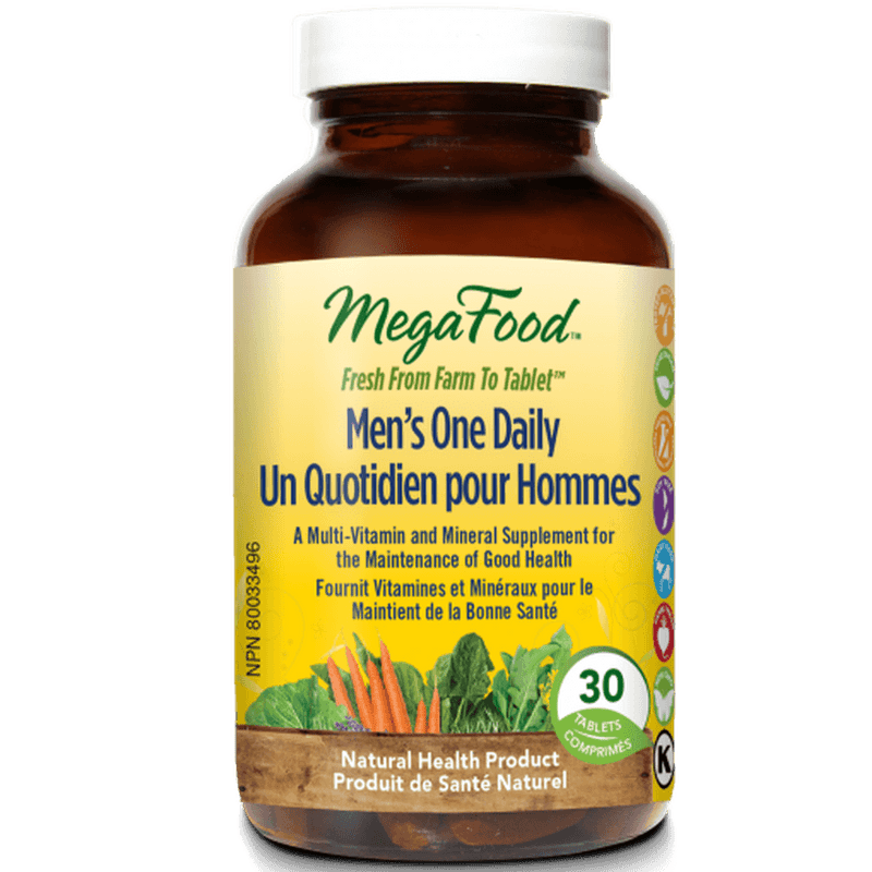 MegaFood Men's One Daily 30 Tabs Vitamins - Multivitamins at Village Vitamin Store