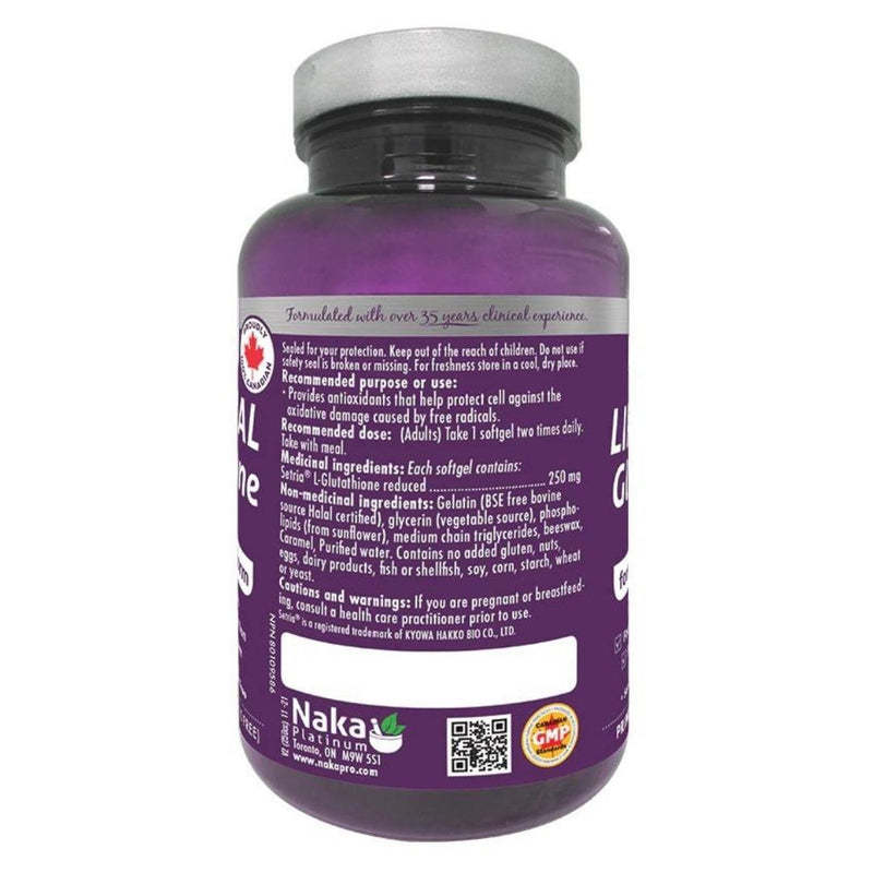 Naka Liposomal Glutathione 75 Softgels (60 + 15 FREE) Supplements at Village Vitamin Store