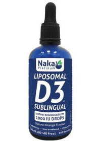 Naka Liposomal D3 Sublingual 1000IU Orange Flavour Drops Vitamins - Vitamin D at Village Vitamin Store