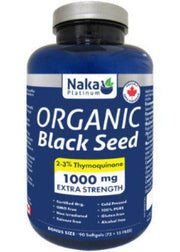 Naka Platinum Organic Black Seed 2-3% Thymoquinone 1000mg Extra Strength 90 Softgels (75 + 15 FREE) Supplements at Village Vitamin Store