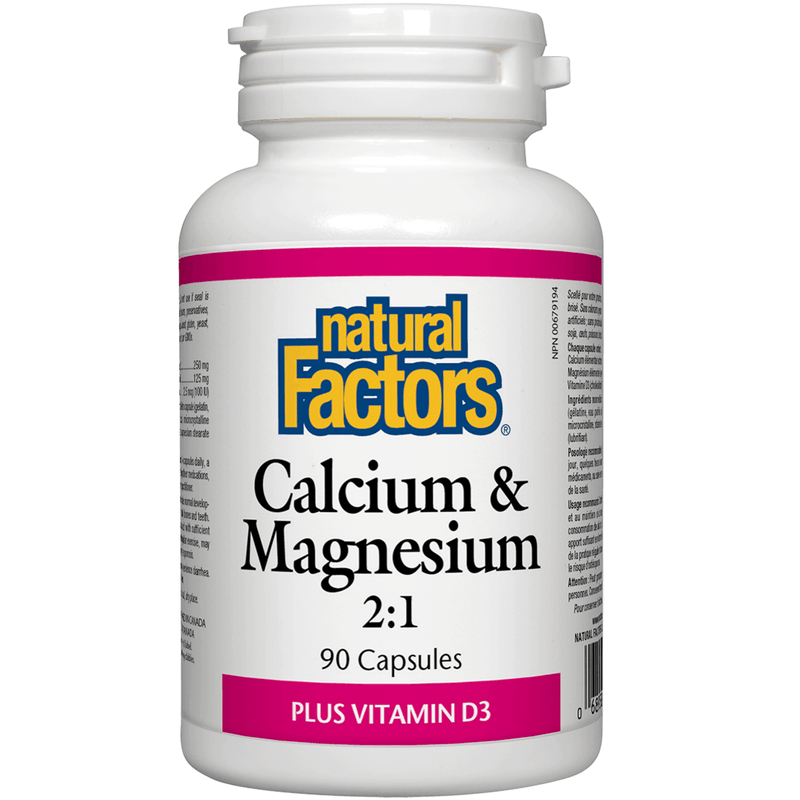 Natural Factors - Calcium Magnesium With Vitamin D3, 90 Capsules Minerals at Village Vitamin Store