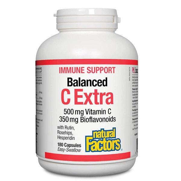 Natural Factors Immune Support Balanced C Extra 500mg Vitamin C 350mg Bioflavonoids Supplements - Immune Health at Village Vitamin Store