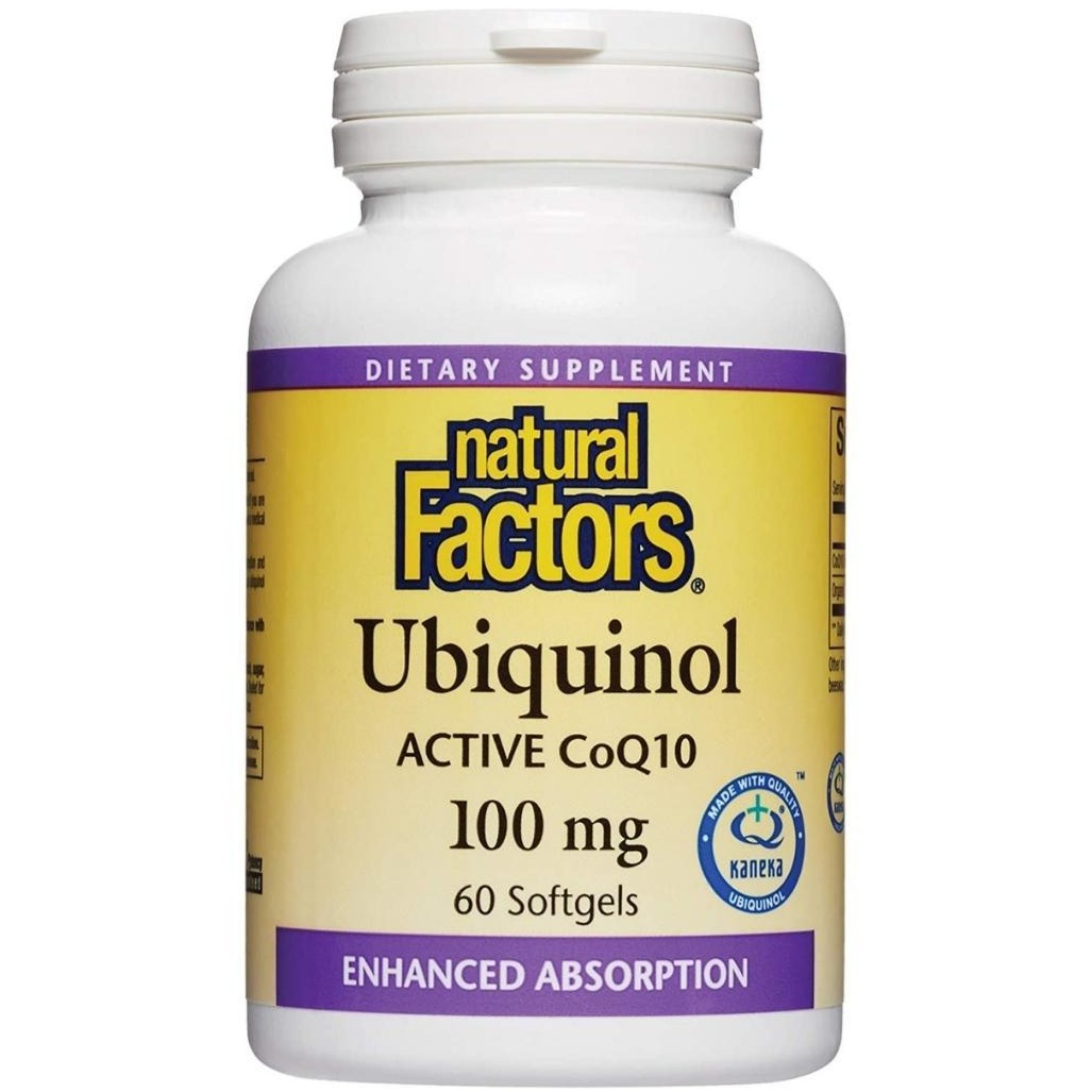 Natural Factors Ubiquinol CoQ10 60 Softgels 100mg Supplements - Cardiovascular Health at Village Vitamin Store