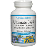 Natural Factors Ultimate 3-6-9 1200mg 90 Softgels Supplements - EFAs at Village Vitamin Store
