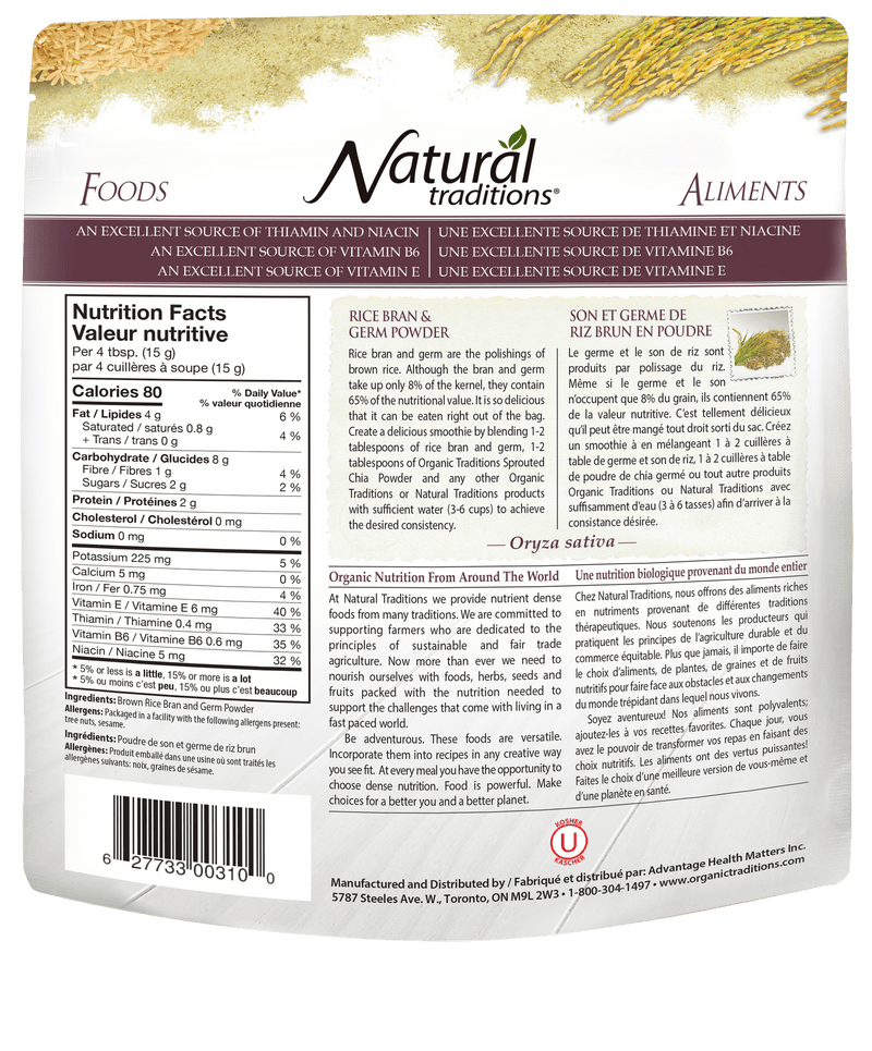 Natural Traditions - Brown Rice Bran & Germ Powder Food Items at Village Vitamin Store