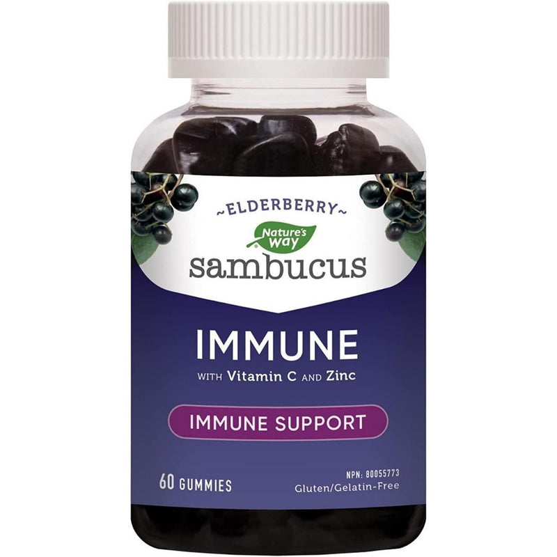 Nature's Way Sambucus Immune with Vitamin C and Zinc 60 Gummies Cough, Cold & Flu at Village Vitamin Store