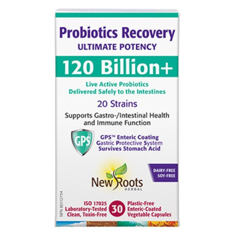 New Roots Probiotics Recovery 120 Billion+ 30 Veggie Caps Supplements - Probiotics at Village Vitamin Store