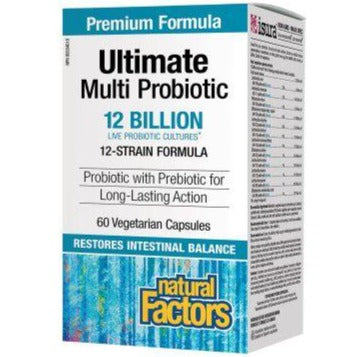 Natural Factors Ultimate Multi Probiotic 12 Billion 60 Veggie Caps Supplements - Probiotics at Village Vitamin Store