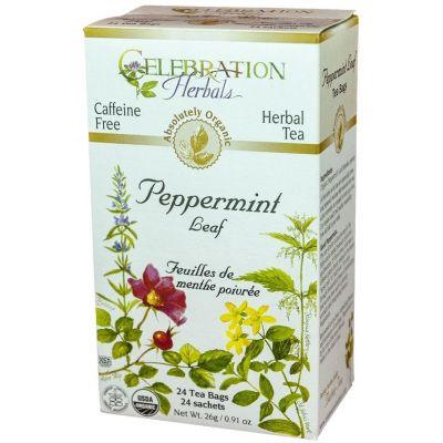Celebration Herbals Peppermint Leaf Organic 24 Tea Bags Food Items at Village Vitamin Store