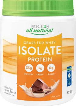 Precision All Natural Grass Fed Whey Isolate Protein Chocolate Velvet 375g Supplements - Protein at Village Vitamin Store