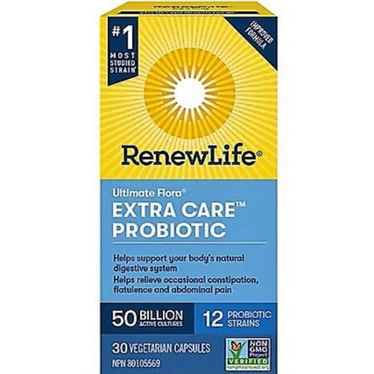 RenewLife Ultimate Flora Extra Care Probiotic 50 Billion 30 Veggie Caps Supplements - Probiotics at Village Vitamin Store