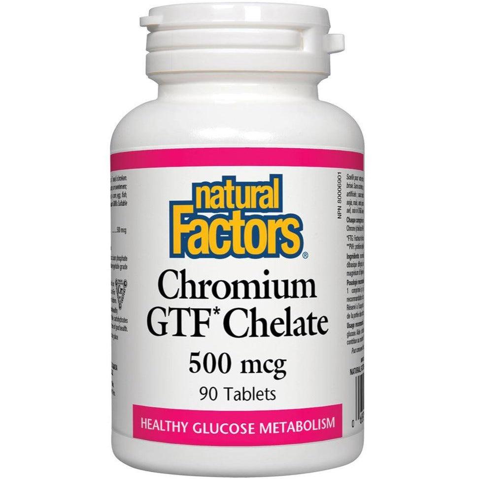 Natural Factors Chromium GTF Chelate 500mcg 90 Tabs Minerals at Village Vitamin Store