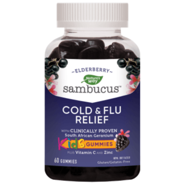Nature's Way Sambucus Cold & Flu Relief Kids 60 Gummies* Cough, Cold & Flu at Village Vitamin Store