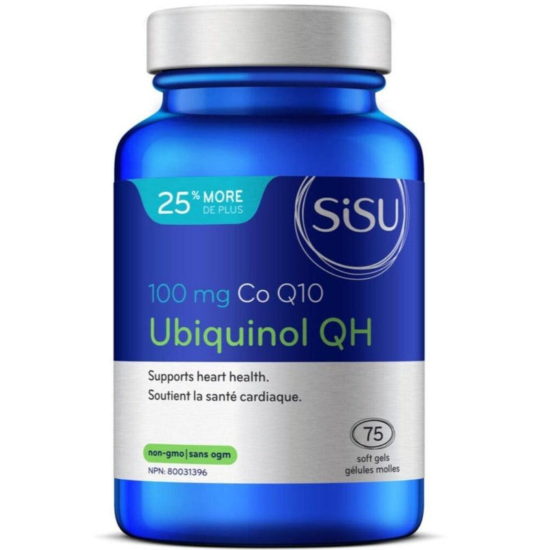 SISU Ubiquinol QH Co Q10 100mg 60/75 Soft Gels Supplements - Cardiovascular Health at Village Vitamin Store