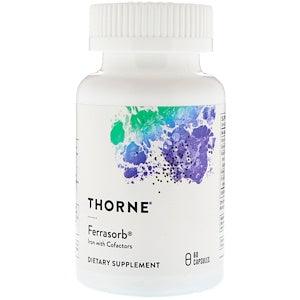 Thorne Ferrasorb -Iron with cofactors 60 Caps Minerals - Iron at Village Vitamin Store