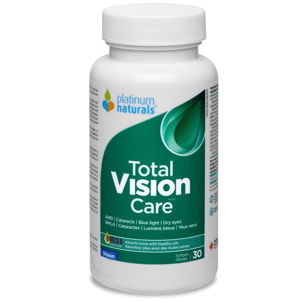Platinum Naturals Total Vision Care 30 Softgels Supplements - Eye Health at Village Vitamin Store