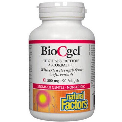 Natural Factors BioCgel 500mg High Absorption Ascorbate C 90 Softgels Vitamins - Vitamin C at Village Vitamin Store