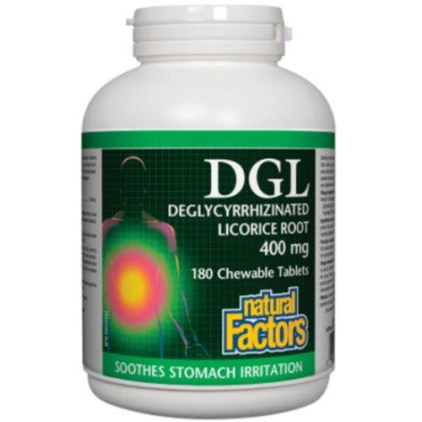 Natural Factors DGL Licorice 400mg 180 Chewable Tabs Supplements - Digestive Health at Village Vitamin Store