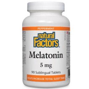 Natural Factors Melatonin 5mg 90 Sublingual Tabs Supplements - Sleep at Village Vitamin Store