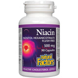 Natural Factors No Flushing Niacin 500MG 90 Caps Supplements - Cholesterol Management at Village Vitamin Store