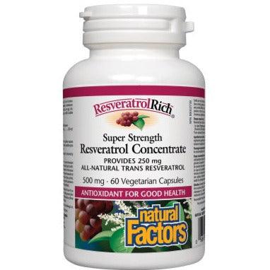 Natural Factors Resveratrol Rich 500mg 60 Veggie Caps Supplements at Village Vitamin Store