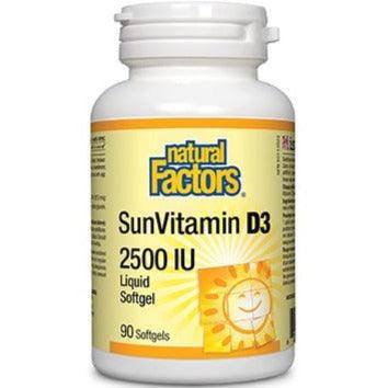 Natural Factors Sunvitamin D3 2500 IU 90 Softgels Vitamins - Vitamin D at Village Vitamin Store