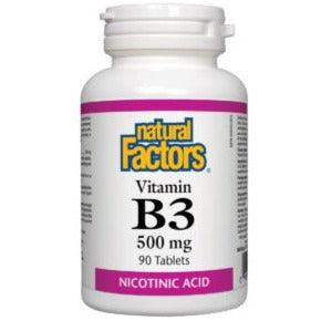 Natural Factors Vitamin B3 500mg 90 tablets Vitamins - Vitamin B at Village Vitamin Store
